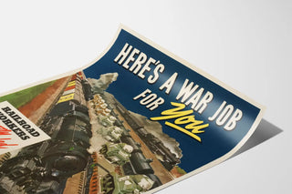 Vintage Poster Mobilisatie Spoorwegpersoneel Oorlog