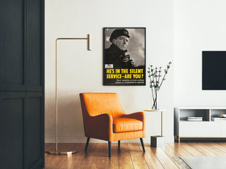 Vintage Britse Militaire Poster Silent Service