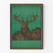 Decoratieve poster met majestueus hert op groene achtergrond Artem Legrand