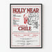 Poster van het concert van Holly Near voor het volk van Chili
