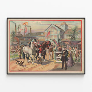 horses-and-jockeys-at-the-fair-with-building-in-the-background