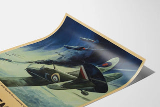 Vintage militaire poster met Royal Air Force vliegtuigen en Russische luchtmacht