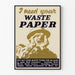 Vintage poster encouraging paper recycling