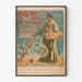 Vintage poster van een amateurkunsttentoonstelling met schilder en palet