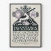 Vintage affiche voor industriële kunstacademie tentoonstelling
