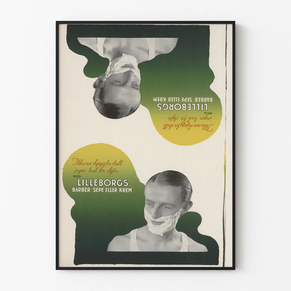 Vintage reclameposter Lilleborgs crème en scheerschuim
