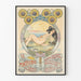 Art Nouveau Poster Il Mattino met zonnebloemen en vrouwelijke figuur