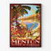 Menton | Art print of old Poster — framed artwork on a wall