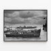 Landing craft with soldiers and Allied vehicles - Normandy landings — framed artwork on a wall