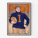 Vintage poster van een Amerikaanse footballspeler Illinois Field