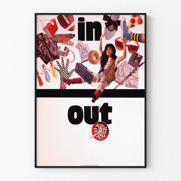 Vintage poster muurdecoratie In-Out stijl retro jaren 90