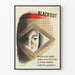 Vintage spoorweerveiligheidsposter Blackout met oog en boodschap in het Engels