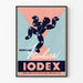 Vintage poster voor Iodex reclame voor gewrichtspijn
