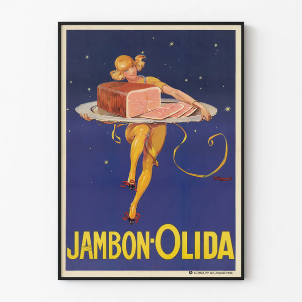 Vintage reclameposter voor Olida ham