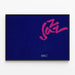 Minimalist Blue and Pink Jazz Design Poster — framed artwork on a wall