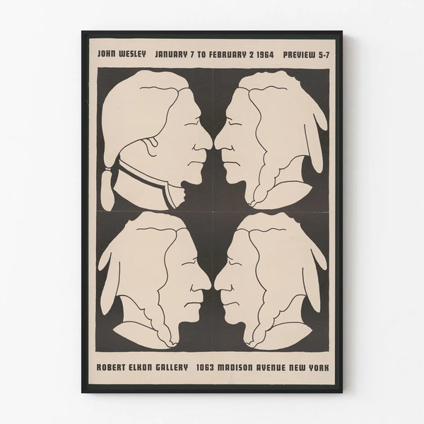 Tentoonstellingsposter John Wesley 1964 Vintage