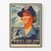 Vintage Poster Join Women's Land Army - Retro Muurdecoratie