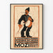 Vintage poster van traditionele muzikant met trommel