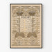 Vintage kalenderposter januari 1898 met bloemmotief in Art Nouveau-stijl