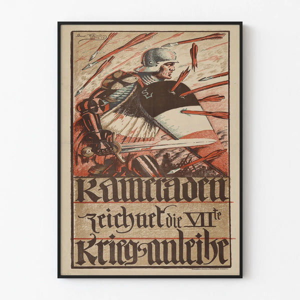 Militaire propagandaposter van Duitsland uit 1917 - Decoratief historisch poster