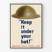 Vintage militair helm muurposter Keep It Under Your Hat