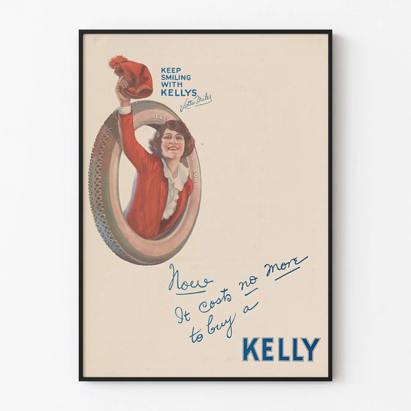 Vintage reclameposter Kellys voor muurdecoratie