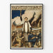 Vintage muurposter van de Knights of Columbus met biddende soldaten