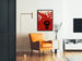 Decoratieve feministische poster Kvinnefronten rood en zwart