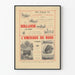 Vintage poster van Nederland en Noord-Amerika, geïllustreerde gravures