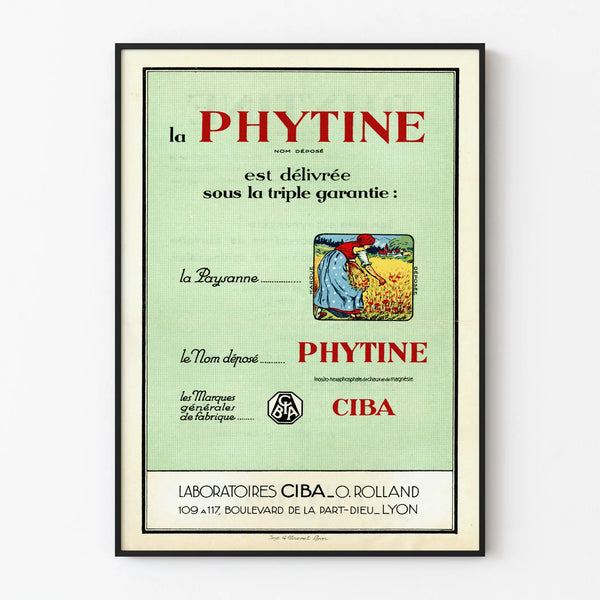 Vintage reclameposter La Phytine Ciba muurdecoratie