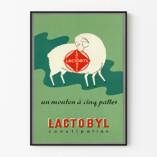 Vintage poster Lactobyl wanddecoratie schaap