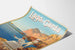 Vintage poster van Lago di Garda met visserij aan de waterkant