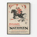 Vintage poster van paard en ruiter - Landbouwpost Naties