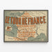 Vintage poster Le Tour de France – Geïllustreerde kaart van Frankrijk en zijn regio's — ingelijst kunstwerk aan de muur