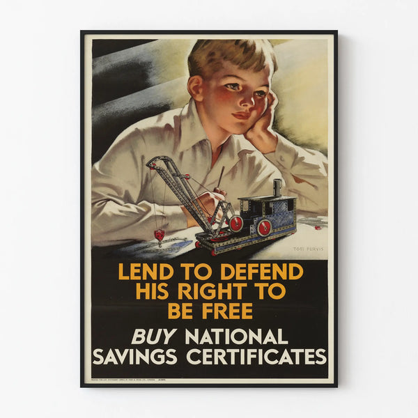 Vintage poster muurdecoratie - Promotie van nationale spaarcertificaten