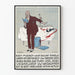 Vintage poster van een man die leest en een glas wijn omstoot
