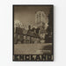 Vintage poster van de Lincoln-kathedraal en Vicars Court in Engeland