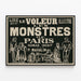 Vintage Poster Les Monstres de Paris - Lezen in Le Voleur Illustré — ingelijst kunstwerk aan de muur