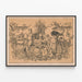 Artistieke vintage poster lithografie en fotografie — ingelijst kunstwerk aan de muur