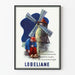Vintage poster van de molen en de slapende molenaar Lobeliane