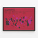 Poster Logarhythms - Moderne wanddecoratie rood en violet — ingelijst kunstwerk aan de muur