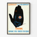 Vintage Verkeersveiligheid Poster Zwart en Blauw