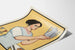 Vintage poster van Louis theepot en vrouw in traditionele kleding