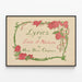 Vintage poster Lyrics of Love & Nature door Mary Berri Chapman — ingelijst kunstwerk aan de muur