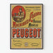 Vintage poster van Peugeot naaimachine modellen nieuw