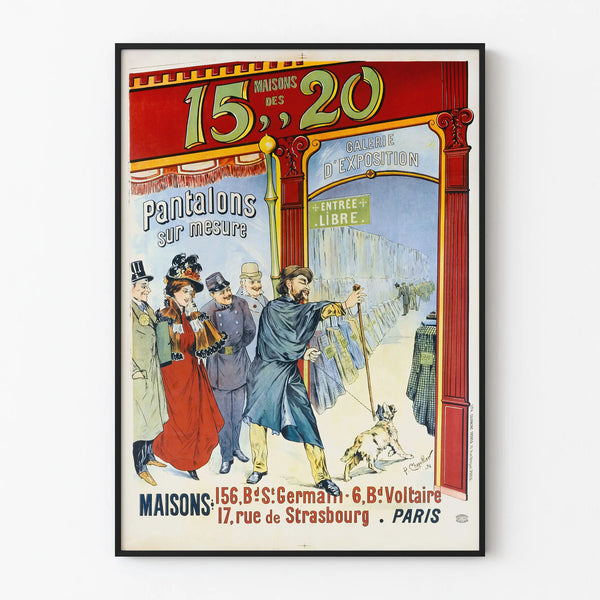 Vintage reclameposter Maisons des 15, 20 - Op maat gemaakte pantalons