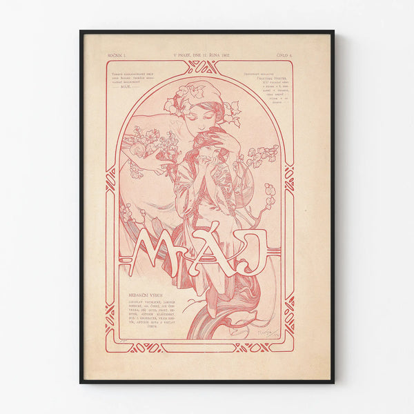 Art Nouveau Poster MÁJ 1902 voor vintage wanddecoratie