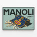 Vintage reclameposter Manoli Limit — ingelijst kunstwerk aan de muur