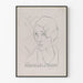 Poster wanddecoratie portret Marcelle de Brunette met potlood