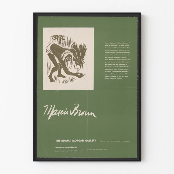 Tentoonstellingsposter van Marcia Brown bij The Adams-Morgan Gallery